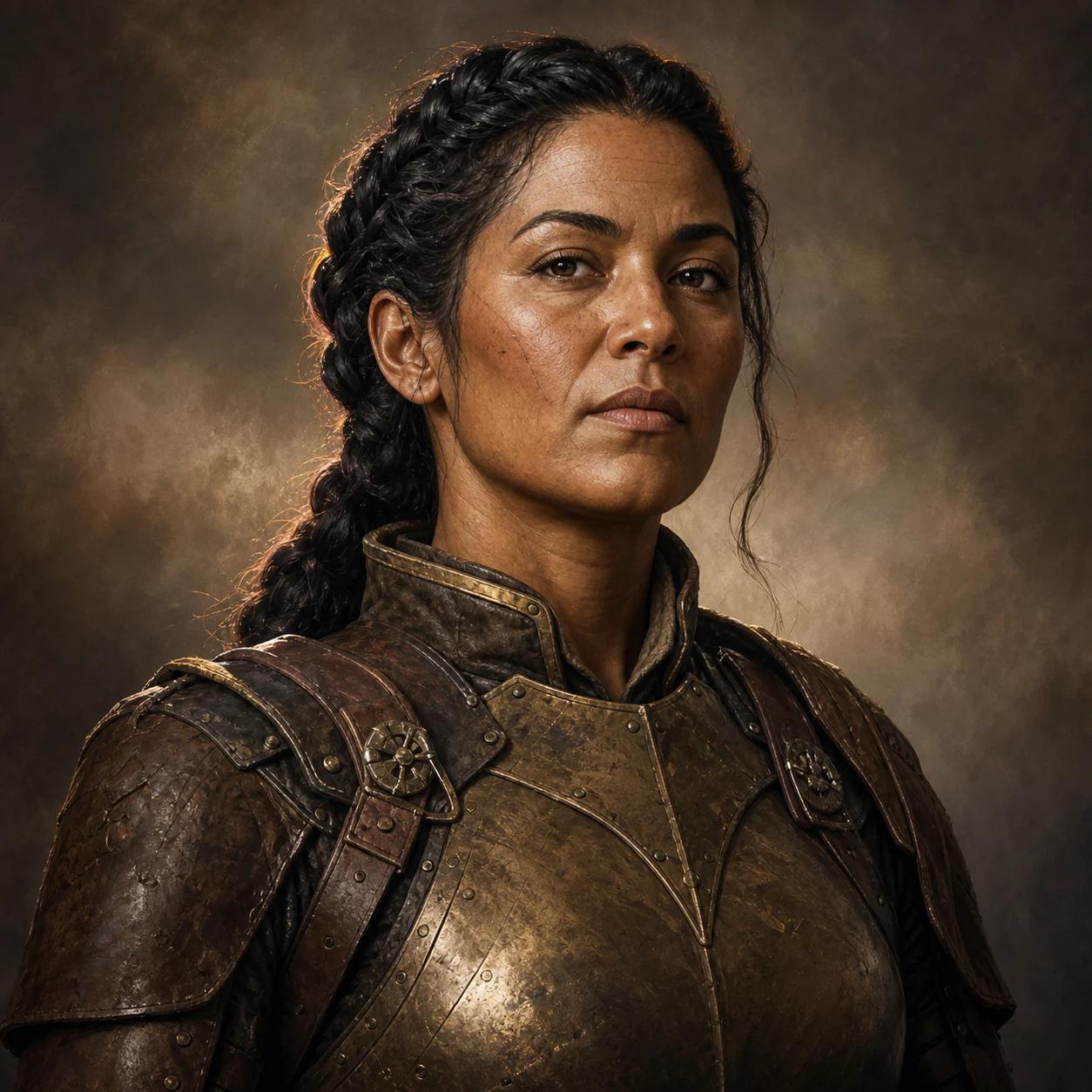 Armored epic fighter portrait